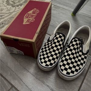 Vans Black and White Checkerboard Slip-Ons